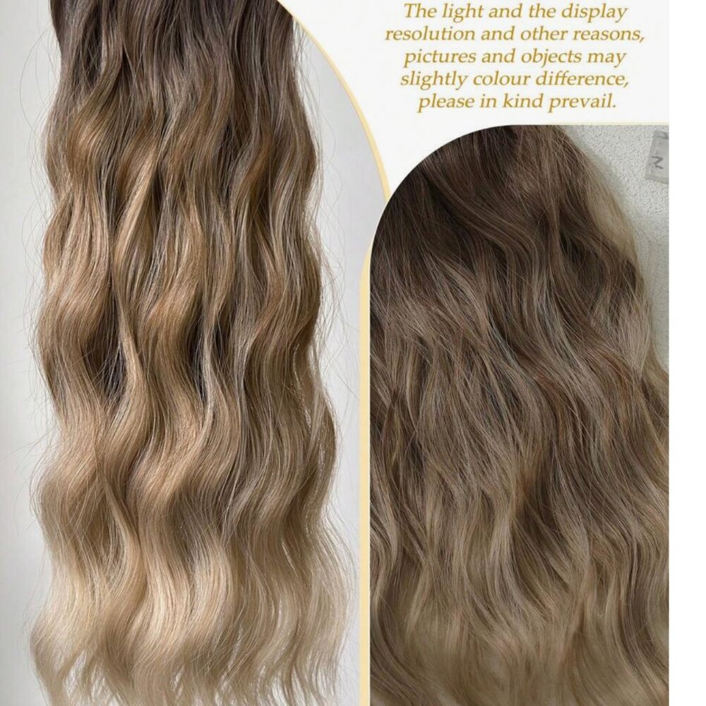Brown and blonde water wave hair extensions - Picture 5 of 6